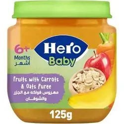 Hero Baby Mixed Fruits With Carrots & Oats Food Jar 125g