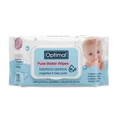 Pure Water Wipes 99% Water 72 Wipes OPH-071 _ Optimal
