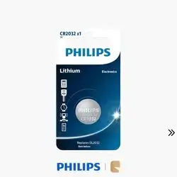 Philips CR2032 3V Lithium Coin Cell Child-Resistant 1Pcs Pack