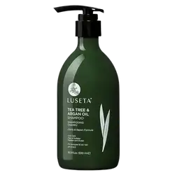 Tea Tree & Argan Oil Shampoo For Damaged & Oily Hair 500ml _ LUSETA