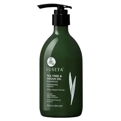Tea Tree & Argan Oil Shampoo For Damaged & Oily Hair 500ml _ LUSETA