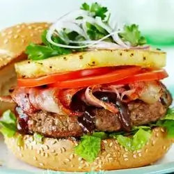 Cheese Burger With Pineapple