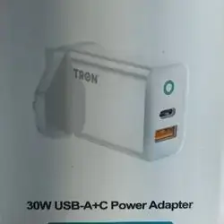 30W USB-A+ C Power Adapter. TR-45 UK