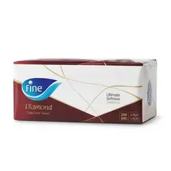 Fine Diamond Thick Facial Tissue 200 3ply 600 1ply
