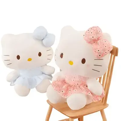 Hello Kitty Plush Toy / Cuddly Doll / Throw Pillow – Birthday Gift for Children or Girlfriend - Blue or Pink - 40CM