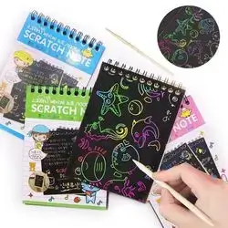 Scratch Art Activity Note Books Or Note Pad Of 10 Pages Each With One Wooden  (14.5*10cm)