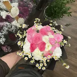 Small Pink and White Rose Bouquet