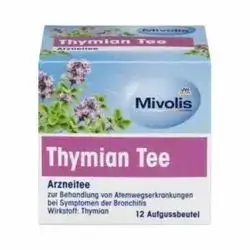 Mivolis thyme tea for sore throat and chesty cough