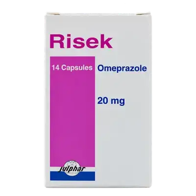 Risek (Omeprazole 20mg) 14 Capsules _ Julphar