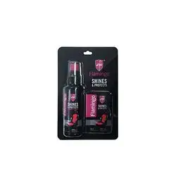 Flamingo Shines & Protects Leather & Plastic Car Interior Polish Sponge And Spray 118 Ml