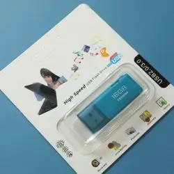 Plastic Flash Drive 16GB (White/Blue)