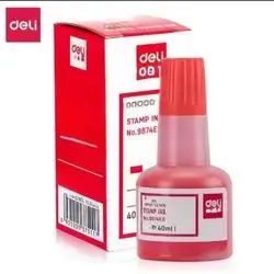 Deli Bottle Ink for Stamp Red