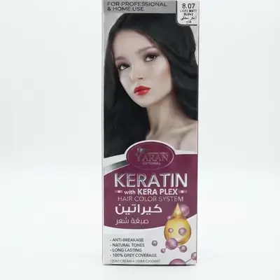 YARAN KERATIN with KERA PLEX HAIR COLOR SYSTEM - 8.07 LIGHT MATT BLOND