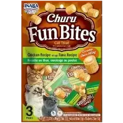 Inaba Churu Fun Bites - Chicken Recipe wraps Tuna Recipe 3x