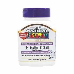 21st Century Fish Oil 1000mg 30 Softgels مكمل غذائي زيت السمك