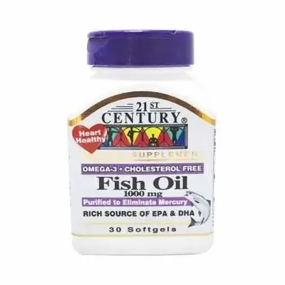 21st Century Fish Oil 1000mg 30 Softgels مكمل غذائي زيت السمك