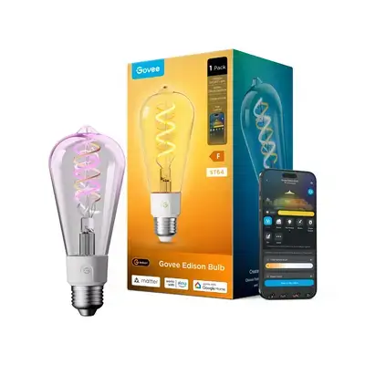 Govee ST19 Smart Edison E27 LED Light Bulb 500lm, Wi-Fi & Bluetooth