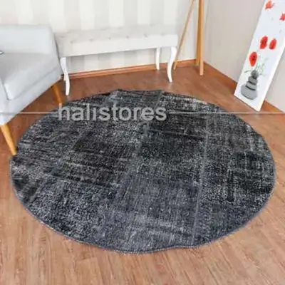 Round Patchwork Carpet 160*160 Black