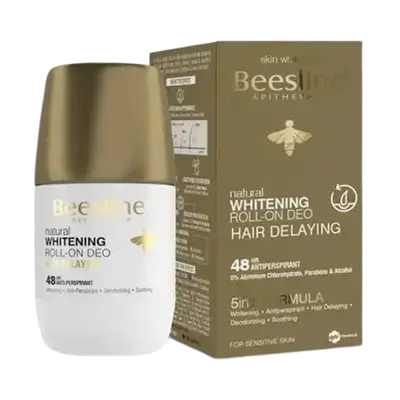 Natural Whitening Roll-On Deo Hair Delaying 48HR AntiPerspirant 50ml _ Beesline