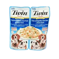 Inaba - Twin Packs Side Dish - Chicken with Vegetables & Cheese in Chicken Broth 2×40g