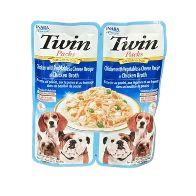 Inaba - Twin Packs Side Dish - Chicken with Vegetables & Cheese in Chicken Broth 2×40g