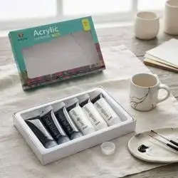 Acrylic paint Colors BLACK &  White 6*75Ml