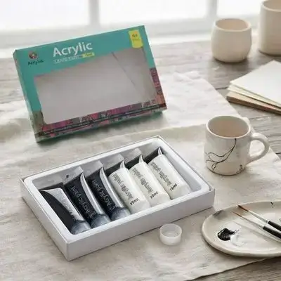 Acrylic paint Colors BLACK & White 6*75Ml