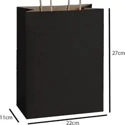 Paper Bags with Handles Paper Gift Bags for Business, Shopping, Retail, Merchandise Bags size 22*27cm