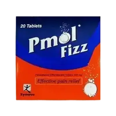 Pmol Fizz (Paracetamol 500mg) 20 Effervescent Tablets _ Zynova