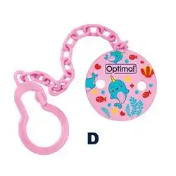 Pacifier Holder with Plastic Clip - Pink