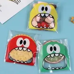 100pcs Disposable Candy Storage Bag, Cartoon Graphic Random Color Packaging Bag School Supplies Food Bag Food Box Suitable For Candy Chocolate Cookies Etc.