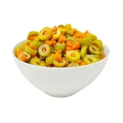 Sliced olives with carrots