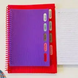 2 English writing notebooks with plastic covers, size A4 + A5 - colors for girls