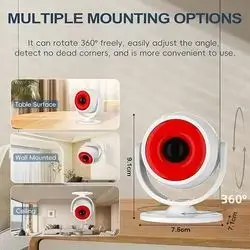 Cuteefun Motion Sensor Alarm with 1 Remote Controls, 120 dB Siren, Volume Adjustable, 3 Alert Mode, USB/Battery Powered, Wireless PIR Sensor, Door Chime Bell Alert Burglar for Shed, Garage, Van