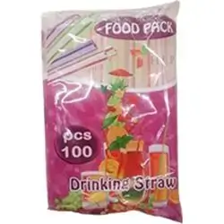 Food Pack Drinking Straws, 100 Pieces
