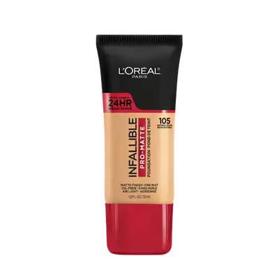 INFALLIBLE Pro-Matte Oil-Free Up To 24HR Foundation 105 NATURAL BEIGE 30ml _ L'OREAL PARIS
