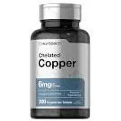 Horbäach Chelated Copper Supplement 6mg | 300 Tablets | Essential Trace Mineral | Vegetarian, Non-GMO, Gluten Free