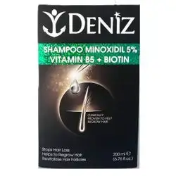 Deniz Shampoo Minoxdil 5% + Vitamin B5 + Biotin 200ml