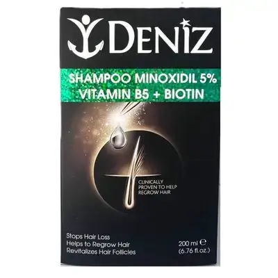 Deniz Shampoo Minoxdil 5% + Vitamin B5 + Biotin 200ml