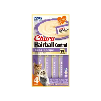 Inaba Churu - Hairball Control - Tuna 4 Tubes