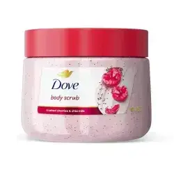 Dove Cherry & Chia Milk Body Scrub Exfoliates and425G