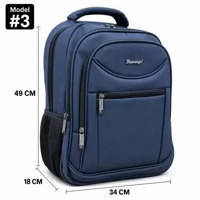 Flamingo Leather Backpack – Model #3, 4 Zippers