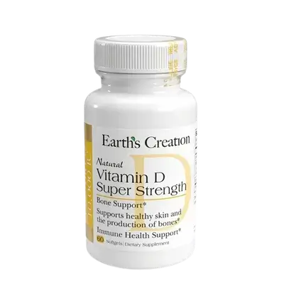 Natural Vitamin D Super Strength 10.000IU 60 Soft gels _ Earth's Creation