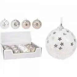 Koopman Xmas Ball 80Mm Glitter White
