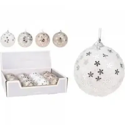 Koopman Xmas Ball 80Mm Glitter White