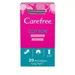 carefree cotton feel 20 pantyliners (fresh scent)