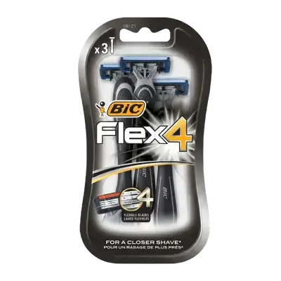 Flex 4 Flexible 4 Blades for Closer Shave 3 Pcs _ Bic