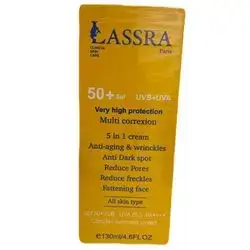 LASSRA Sunscreen 50+SPF For Dry, Normal to Oily and Sensitive Skin - 130 ml