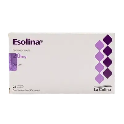 Esolina (Esomeprazole 20mg) 28 Gastro-Resistant Capsules _ La Colina