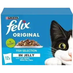 Felix Original Chunks Fish Selection In Jelly Pouches 12x85g